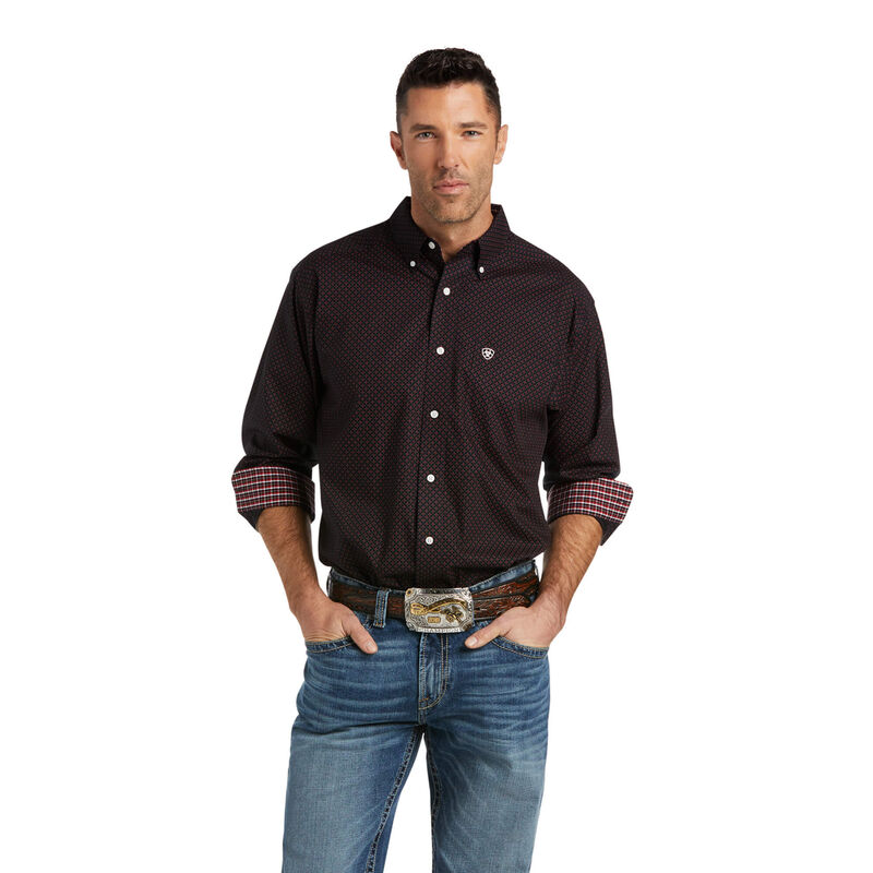 Camisas Ariat Wrinkle Free Abel Classic Fit Negras Hombre - Chile 760-KWIJXE